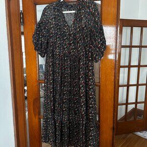 FATE- Floral Quarter Sleeve Midi Dress- Size Medium